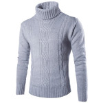 Covrlge Male Sweater Pullover Slim Warm Solid High Lapel Jacquard Hedging British Men's Clothing Mens Turtleneck