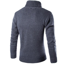 Covrlge Male Sweater Pullover Slim Warm Solid High Lapel Jacquard Hedging British Men's Clothing Mens Turtleneck