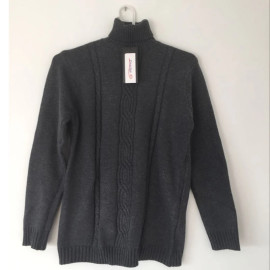 Covrlge Male Sweater Pullover Slim Warm Solid High Lapel Jacquard Hedging British Men's Clothing Mens Turtleneck