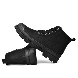 Warm Winter Men Boots -  Genuine Leather Rubber Ankle Boots