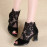 Womens Mesh Sandals Open Toe Heels