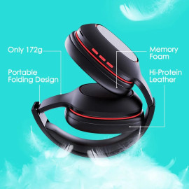 AUSDOM M09 Bluetooth Headphone Over-Ear Wired Wireless Headphones Foldable Bluetooth 5.0 Stereo Headset with Mic Support TF Card