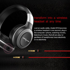 ZEALOT B19 Wireless Bluetooth Headset Stereo Headphones with fm Radio Earphones with Microphone for Computer Phones Support TF