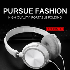 New HD Sound Wired Headphones Over Ear Headsets Bass HiFi Sound Music Stereo Earphone Flexible Adjustable Headset
