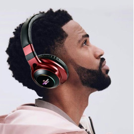 LED Light Wireless Bluetooth Headphones 3D Stereo Earphone  With Mic Headset Support TF Card FM Mode Audio Jack