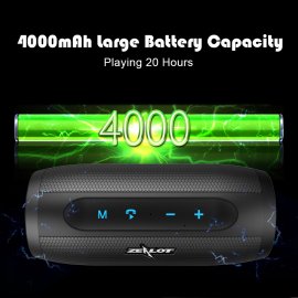 ZEALOT S16 Wireless Bluetooth Speaker Portable Speaker Column HIFI Stereo Bass Subwoofer Speakers with Mic Support TF Card,AUX