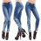 Plus size women embroidery long jeans blue denim pencil pants skinny high waist autumn with pockets streetwear vaqueros mujer