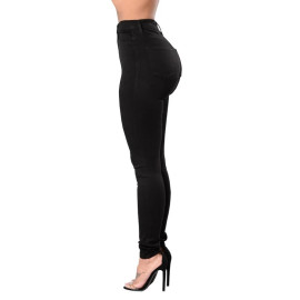 New Spring and Autumn Women's Fashion High Waist Stretch Slim Jeans Ms Black White Casual Woman Pencil Jeans