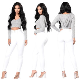 New Spring and Autumn Women's Fashion High Waist Stretch Slim Jeans Ms Black White Casual Woman Pencil Jeans