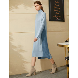 Amii Minimalism Winter French Style Women's fashion Sweater - Dress Loose Knee-length Knitting Dress Women's Dress 