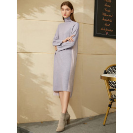 Amii Minimalism Winter French Style Women's fashion Sweater - Dress Loose Knee-length Knitting Dress Women's Dress 