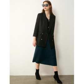 AMII Minimalism Autumn Women Skirt Fashion Solid Loose Knitted Pleated Women's Skirt-  Elastic Waist Female Skirt 