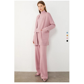 AMII Minimalism Autumn Winter Fashion Knitted Women Coat