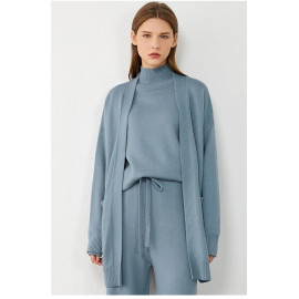 AMII Minimalism Autumn Winter Fashion Knitted Women Coat