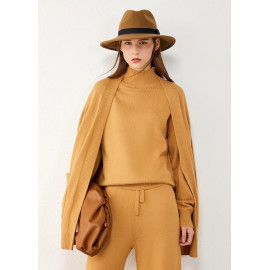 AMII Minimalism Autumn Winter Fashion Knitted Women Coat