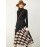 AMII Minimalism Autumn Fashion Women Skirt  - Causal Pleated Plaid High Waist Women's Skirt