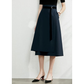 AMII Minimalism Autumn Fashion Solid Belt Women's  Skirt 