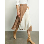 AMII Minimalism Autumn Fashion Pleated Women Skirt - Spliced High Waist Aline Women Skirt