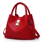 2Pcs Shoulder Handbag Fashion Elegant Women's Leather Hasp Lock Solid Shoulder Buns Mother Bag with Handbag sac transparant