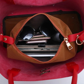 2Pcs Shoulder Handbag Fashion Elegant Women's Leather Hasp Lock Solid Shoulder Buns Mother Bag with Handbag sac transparant