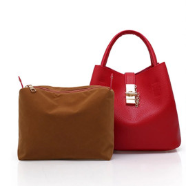 2Pcs Shoulder Handbag Fashion Elegant Women's Leather Hasp Lock Solid Shoulder Buns Mother Bag with Handbag sac transparant