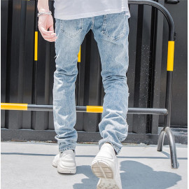 Aelfric Eden Reflective Men Hip Hop Jeans Skinny Ripped Vintage Biker Jogger Distressed Hole Baggy Denim Slim Fit Casual Pants