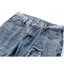 Aelfric Eden Reflective Men Hip Hop Jeans Skinny Ripped Vintage Biker Jogger Distressed Hole Baggy Denim Slim Fit Casual Pants