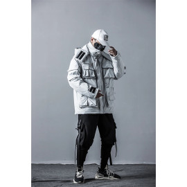 11 BYBB'S DARK Mens Winter Jackets Coat Streetwear Casual Cargo Parkas Tactics Function Hoody Coat Multi-pocket Warm Male DG506