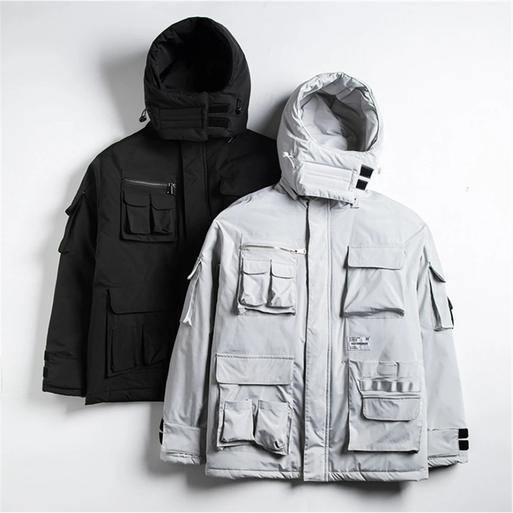 11 BYBB'S DARK Mens Winter Jackets Coat Streetwear Casual Cargo Parkas Tactics Function Hoody Coat Multi-pocket Warm Male DG506