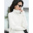 Amii  Harajuku  Women's Sweater - High collar Pullover drop round slit blouse 