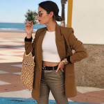 Aachoae Women Vintage Double Breasted Blazer