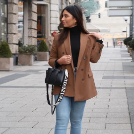 Aachoae Women Vintage Double Breasted Blazer