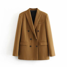Aachoae Women Vintage Double Breasted Blazer