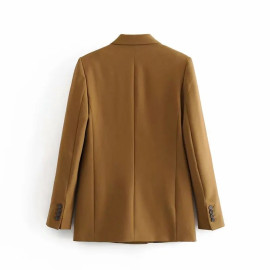 Aachoae Women Vintage Double Breasted Blazer