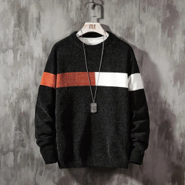 2020 New Sweater Men Long Sleeves Autumn Winter Pullover Knitted O-Neck Plus