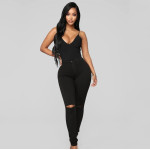 Women Oversized Denim Pencil Black Jeans
