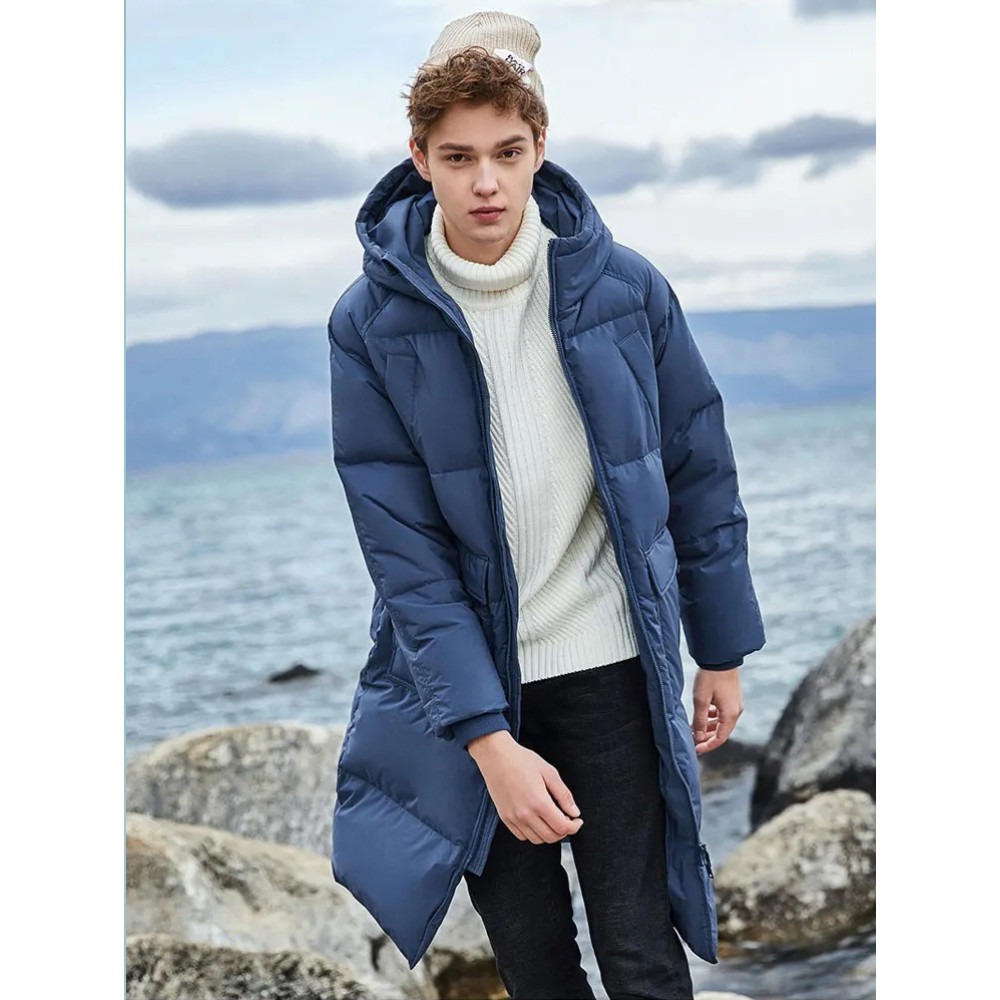 SEMIR New Winter Down Jacket - Long Thick Waterproof Winter Coat Men
