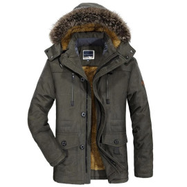 Men's Fur Collar Windproof Parkas Winter Jacket