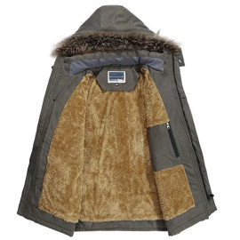 Men's Fur Collar Windproof Parkas Winter Jacket