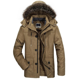 Men's Fur Collar Windproof Parkas Winter Jacket