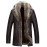 Holyrising Real Raccoon Fur Collar Men Faux Leather Jacket