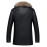 Holyrising Real Raccoon Fur Collar Men Faux Leather Jacket
