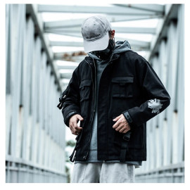 11 BYBB'S DARK Cargo Jackets Men Streetwear Pocket Military Tactical Jacket Wind Breaker Male Loose Windbreaker Coat DG422