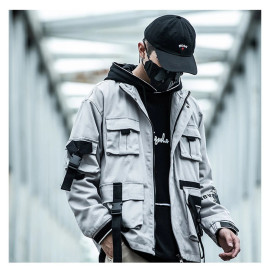 11 BYBB'S DARK Cargo Jackets Men Streetwear Pocket Military Tactical Jacket Wind Breaker Male Loose Windbreaker Coat DG422