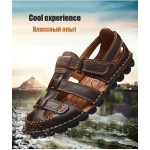 Classic High quality Cow Leather Sandals Summer Outdoor Handmade Men Sandals Fashion Comfortable  Men Beach leather shoes size48