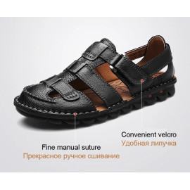 Classic High quality Cow Leather Sandals Summer Outdoor Handmade Men Sandals Fashion Comfortable  Men Beach leather shoes size48