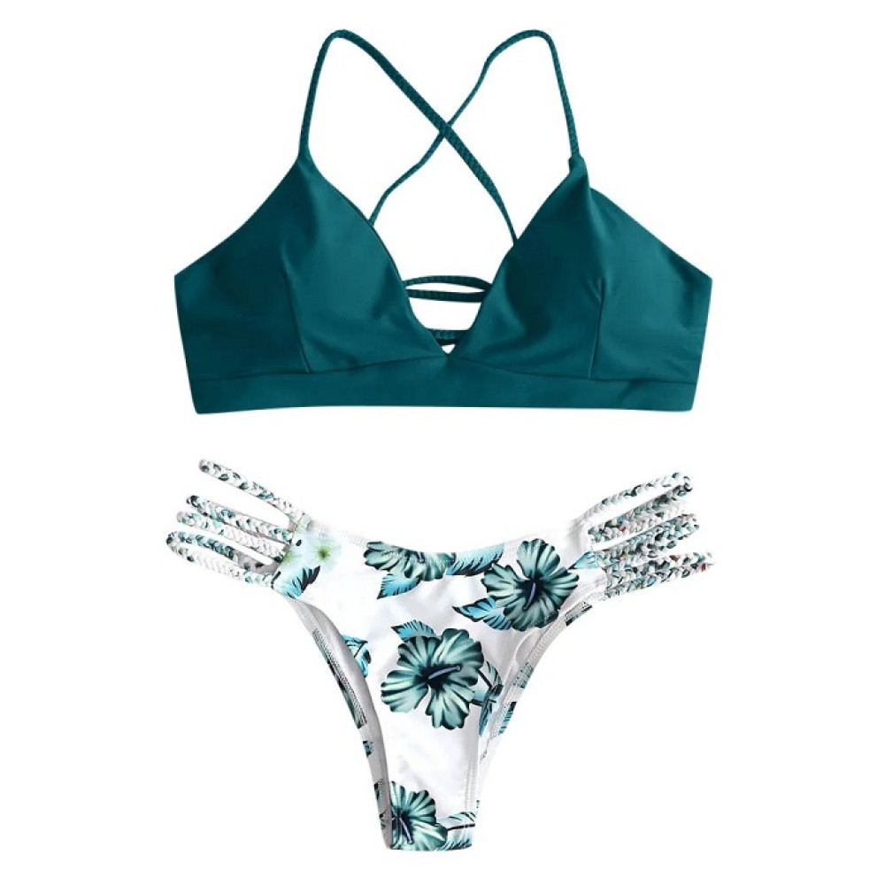 Swimwear Swimsuit Women's Swimming Suit Bikini 2020 Women's Bikini Cut Flower Two Piece Swimsuit Pushups Swimwear Beachwear #C