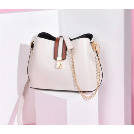 Solid Chains Shoulder Sling Bag Female Crossbody Bucket Bag Ladies Handbags 2020 Chic Lock Design Daily Women Purse Totes
