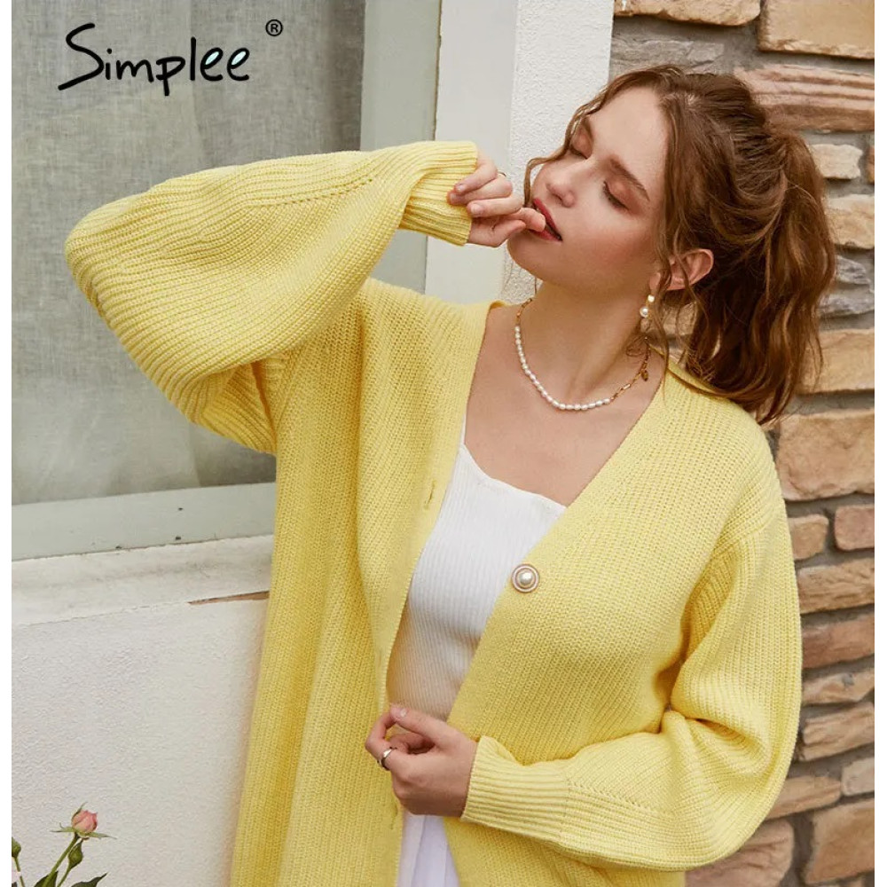 Simplee Casual Long knitted Women Cardigan
