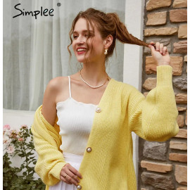 Simplee Casual Long knitted Women Cardigan